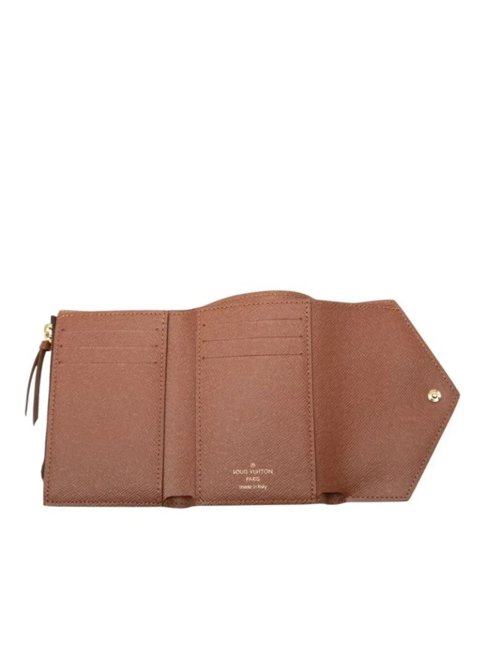 Louis Vuitton Monogram Portefeuille Victorine Trifold Wallet Brown Leather